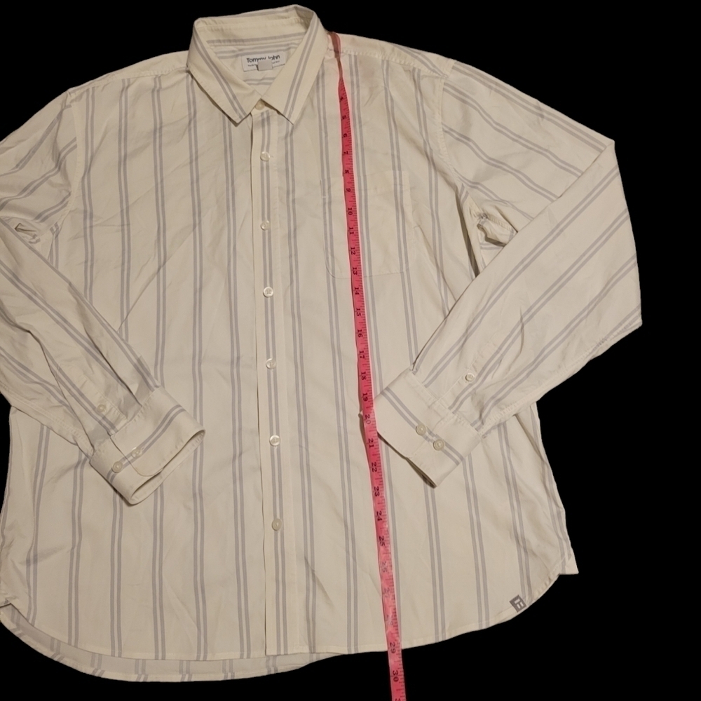 Tommy John The Go Anywhere Un-Tucked Shirt Men's Size XL Long Sleeves Stripes - Picture 7 of 9